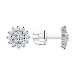 Cercei Pusete din argint  cu pietre Cubic Zirconia Incolor