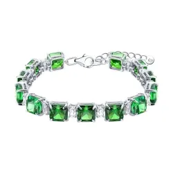 Brățară din argint cu Cubic Zirconia Incolor, Cubic Zirconia Verde