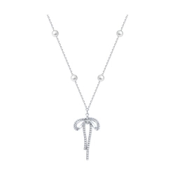 Colier din argint cu Cubic Zirconia Incolor, Perla Imit.