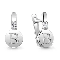 Cercei din aur alb cu Cubic Zirconia Incolor