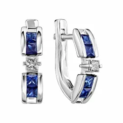 Cercei din aur alb cu Diamant, Safir