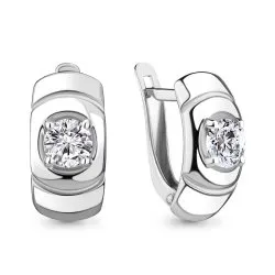Cercei din aur alb cu Cubic Zirconia Incolor