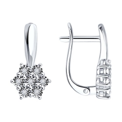 Серьги из серебра с камнями Бриллиант