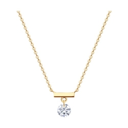 Colier din aur roșu cu pietre Cubic Zirconia Incolor