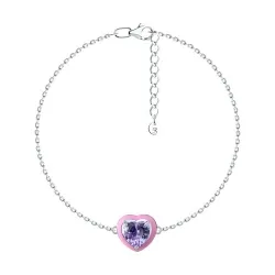 Brățară Love din argint cu Cubic Zirconia Liliachiu, Emailare