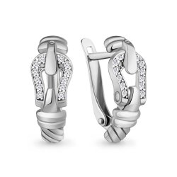 Серьги из серебра с камнями Фианит