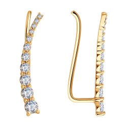 Cercei din aur roșu cu pietre Cubic Zirconia Incolor