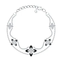 Brățară din argint cu Cubic Zirconia Incolor, Emailare