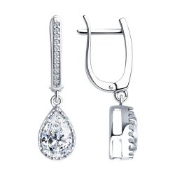 Cercei Suspendați din argint  cu pietre Cubic Zirconia Incolor