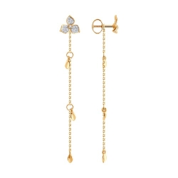 Cercei Pusete din aur roșu cu pietre Cubic Zirconia Incolor