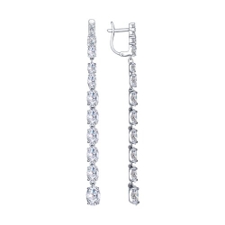 Cercei Suspendați din argint  cu pietre Cubic Zirconia Incolor