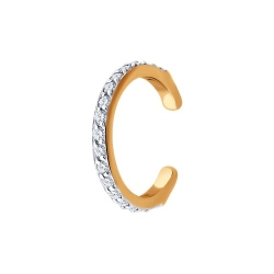 Cercel din aur roșu cu pietre Cubic Zirconia Incolor