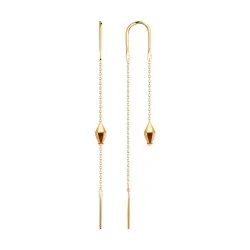 Серьги Продёвки из красного золота без камней