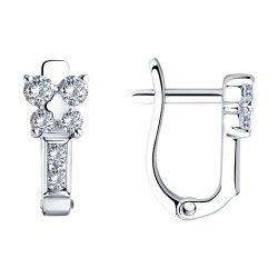 Детские серьги из серебра с камнями Фианит