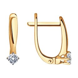 Cercei din aur roșu cu pietre Diamant