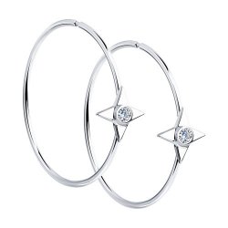 Серьги Конго из серебра с камнями Фианит