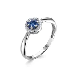Inel din aur alb cu Diamant, Diamant albastru