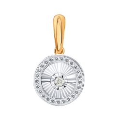 Подвеска из красного золота с камнями Бриллиант