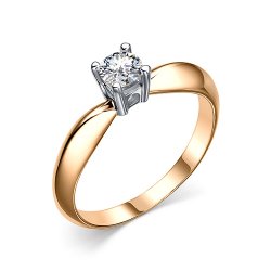 Inel din aur roșu cu pietre Cubic Zirconia Incolor