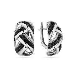 Cercei din aur alb cu pietre Cubic Zirconia Incolor, Spinel (sint.)