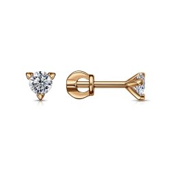 Серьги Пусеты из красного золота с камнями Фианит