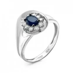 Inel din aur alb cu Diamant, Safir