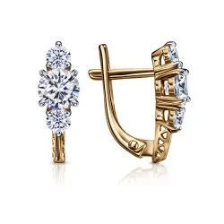 Cercei din aur roșu cu Cubic Zirconia Incolor