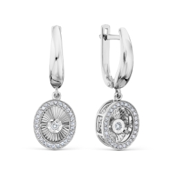 Cercei Suspendați din aur alb cu pietre Diamant