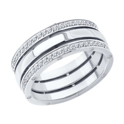 Verighetă din aur alb cu pietre Diamant
