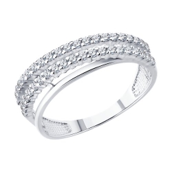 Кольцо из серебра с камнями Фианит