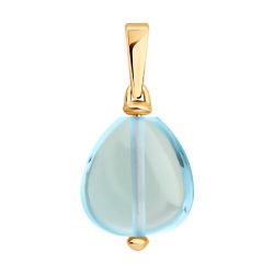 Подвеска из красного золота с камнями Топаз голубой