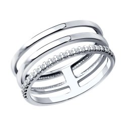 Inel din argint  cu pietre Cubic Zirconia Incolor