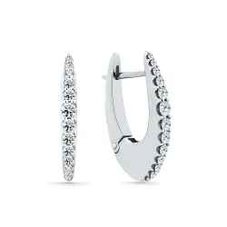 Cercei din aur alb cu Cubic Zirconia Incolor