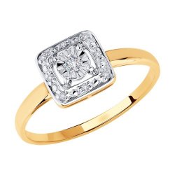 Inel din aur roșu cu pietre Diamant