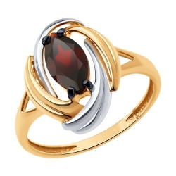 Кольцо из красного золота с камнями Гранат