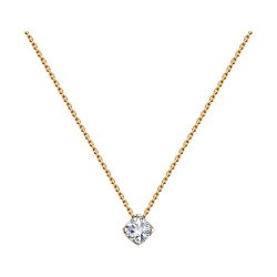 Colier din aur roșu cu pietre Cubic Zirconia Incolor