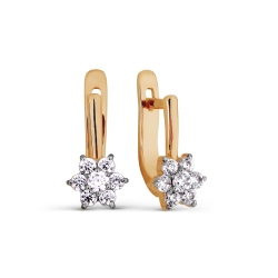 Cercei p-u copii din aur roșu cu Cubic Zirconia Incolor