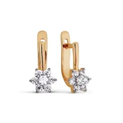 Cercei p-u copii din aur roșu cu Cubic Zirconia Incolor