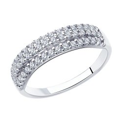 Inel din argint  cu pietre Cubic Zirconia Incolor