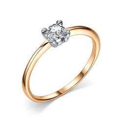 Inel din aur roșu cu pietre Cubic Zirconia Incolor