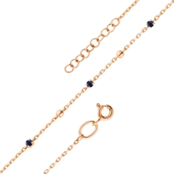 Браслет из красного золота с камнями Сапфир