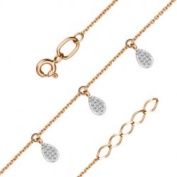 Brățară din aur roșu cu pietre Diamant