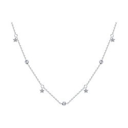 Colier din argint  cu pietre Cubic Zirconia Incolor