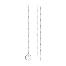 Cercei Lanț din argint  cu pietre Cubic Zirconia Incolor