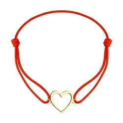 Браслет Love из красного золота с камнями Текстиль