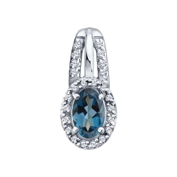 Подвеска из белого золота с камнями Фианит, Топаз London