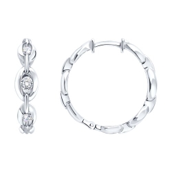 Серьги Конго из серебра с камнями Фианит