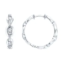 Cercei Creole din argint cu Cubic Zirconia Incolor