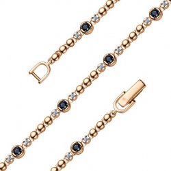 Brățară din aur roșu cu pietre Diamant, Safir