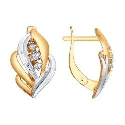 Cercei din aur roșu cu Cubic Zirconia Incolor
